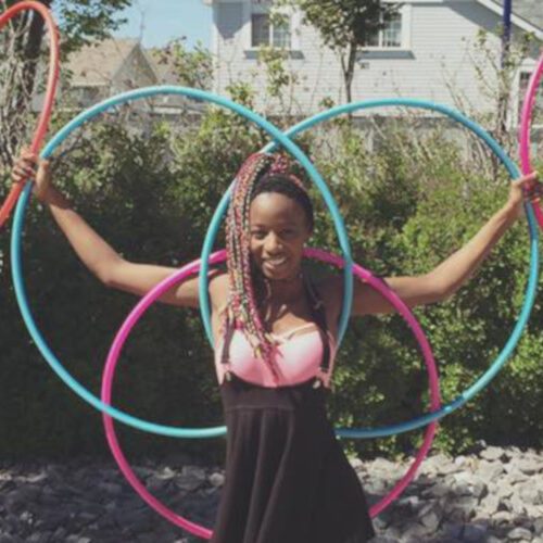 Alternative view of Metallic Raspberry Polypro Hoop