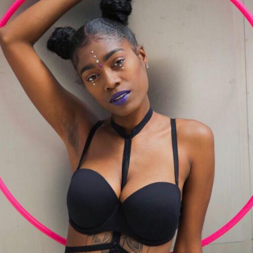 Alternative view of UV Pink Polypro Hoop