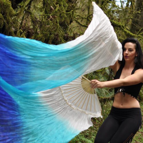 Water Lily Silk Veil Fans