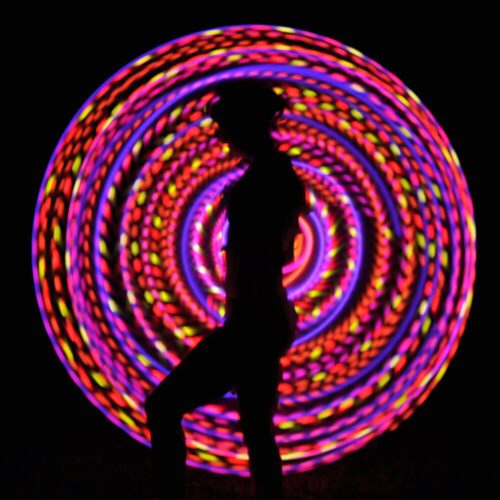 Alternative view of saffron LED Hoop